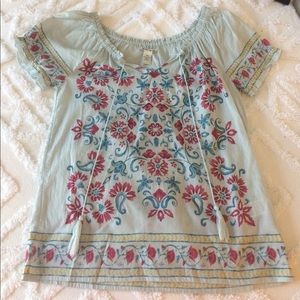 Lucky Brand Floral Peasant Top
